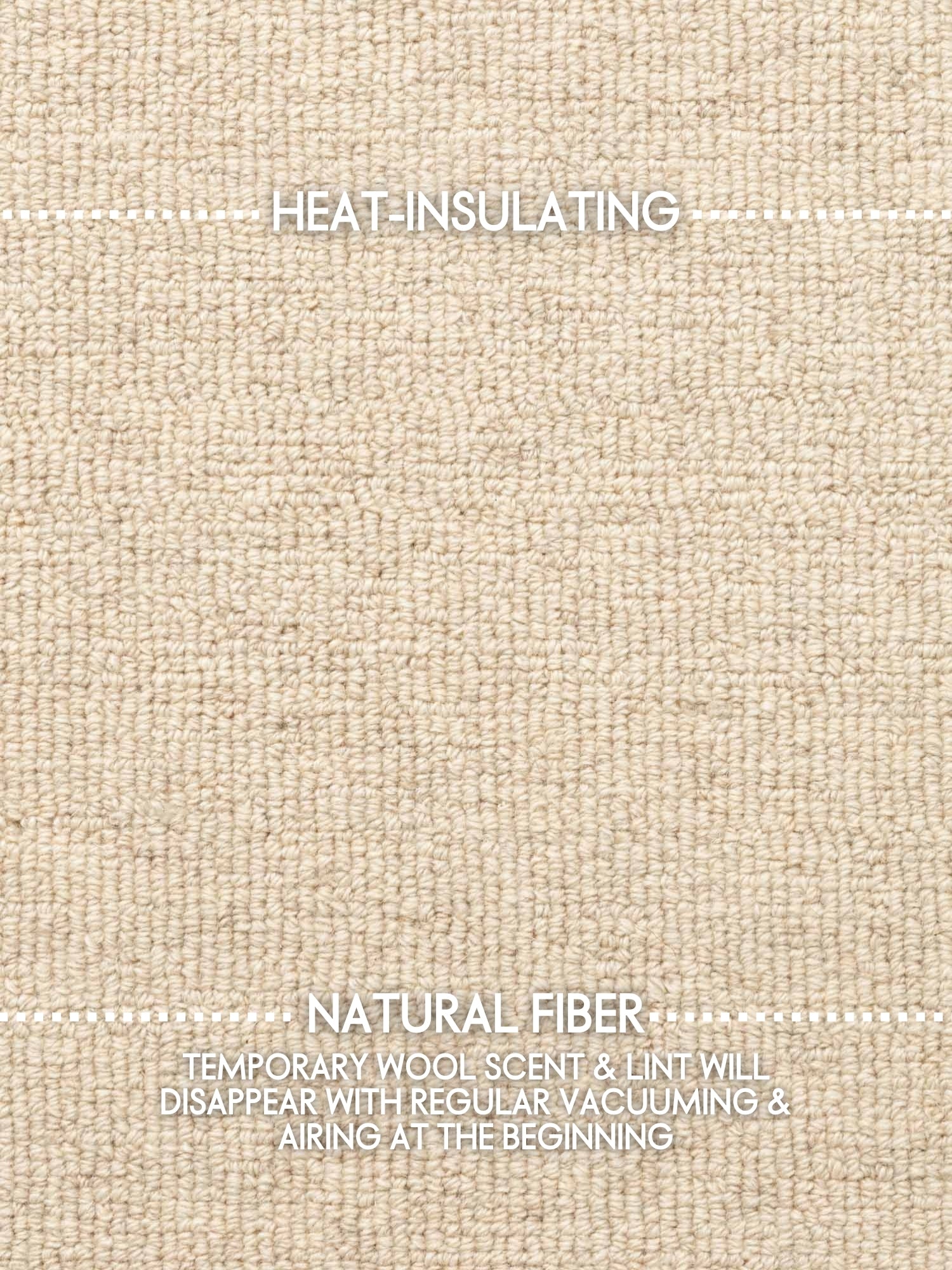 ELLE DECORATION PURISTIC FIN BOUCLE ULLMATTA, KNUTAR NATURLIG LJUSBEIGE