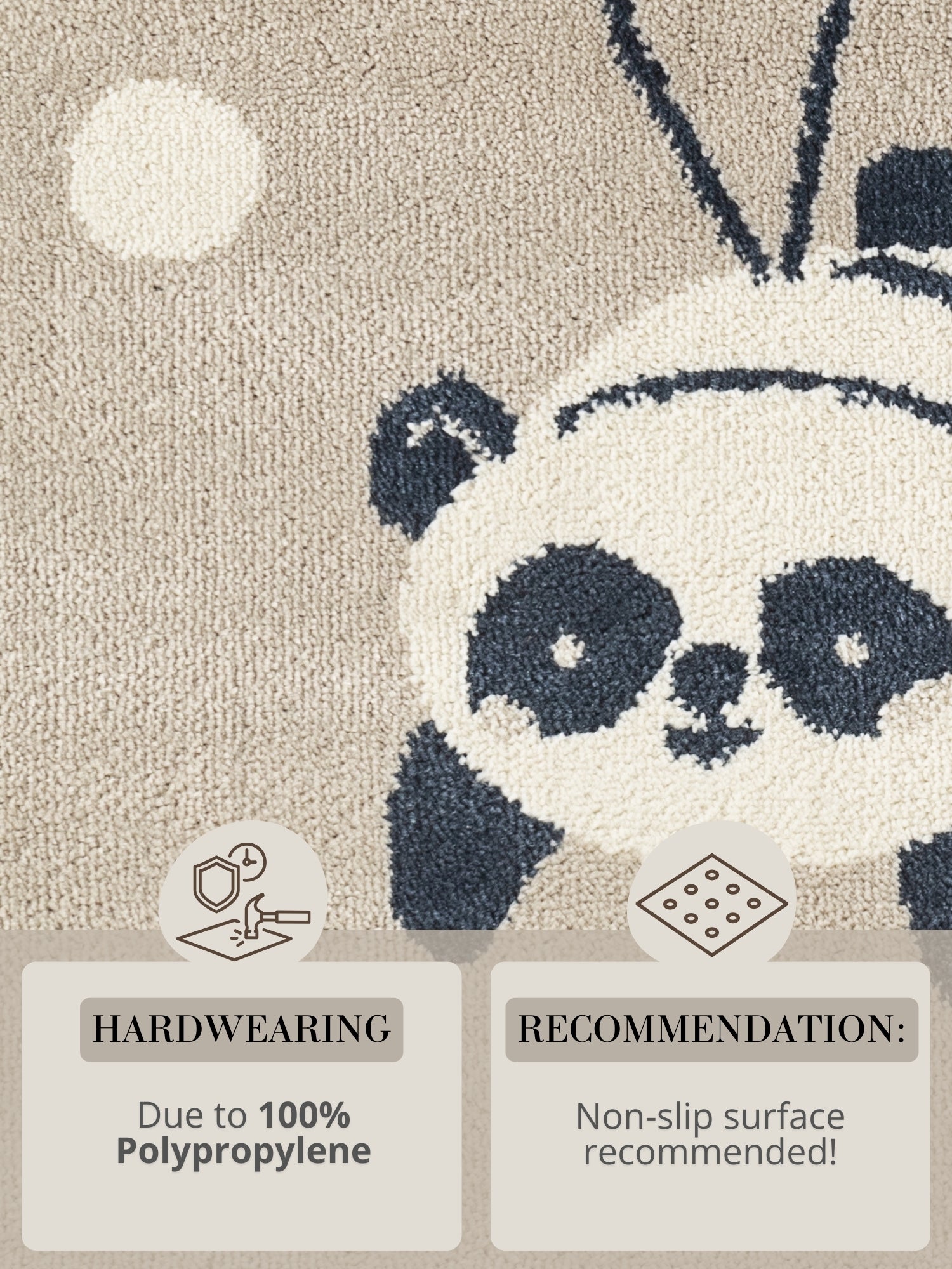 SAGOFILT FÖR BARN DRÖMMIG PANDA, BEIGE MULTI