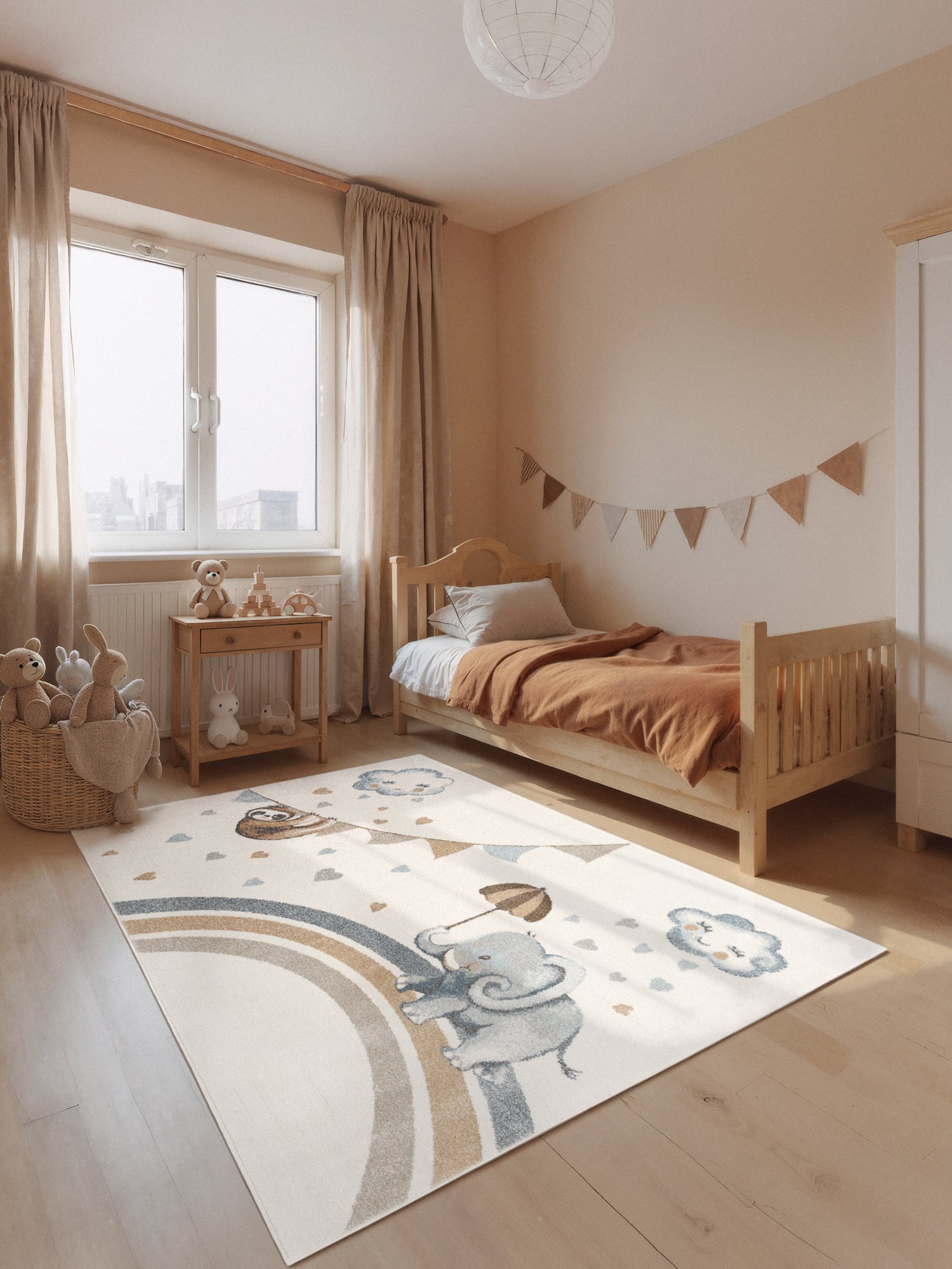 VILLEROY &amp; BOCH BOHO KIDS BARNFILT - ELEPHANT RAIN, CREAM MULTI 106306