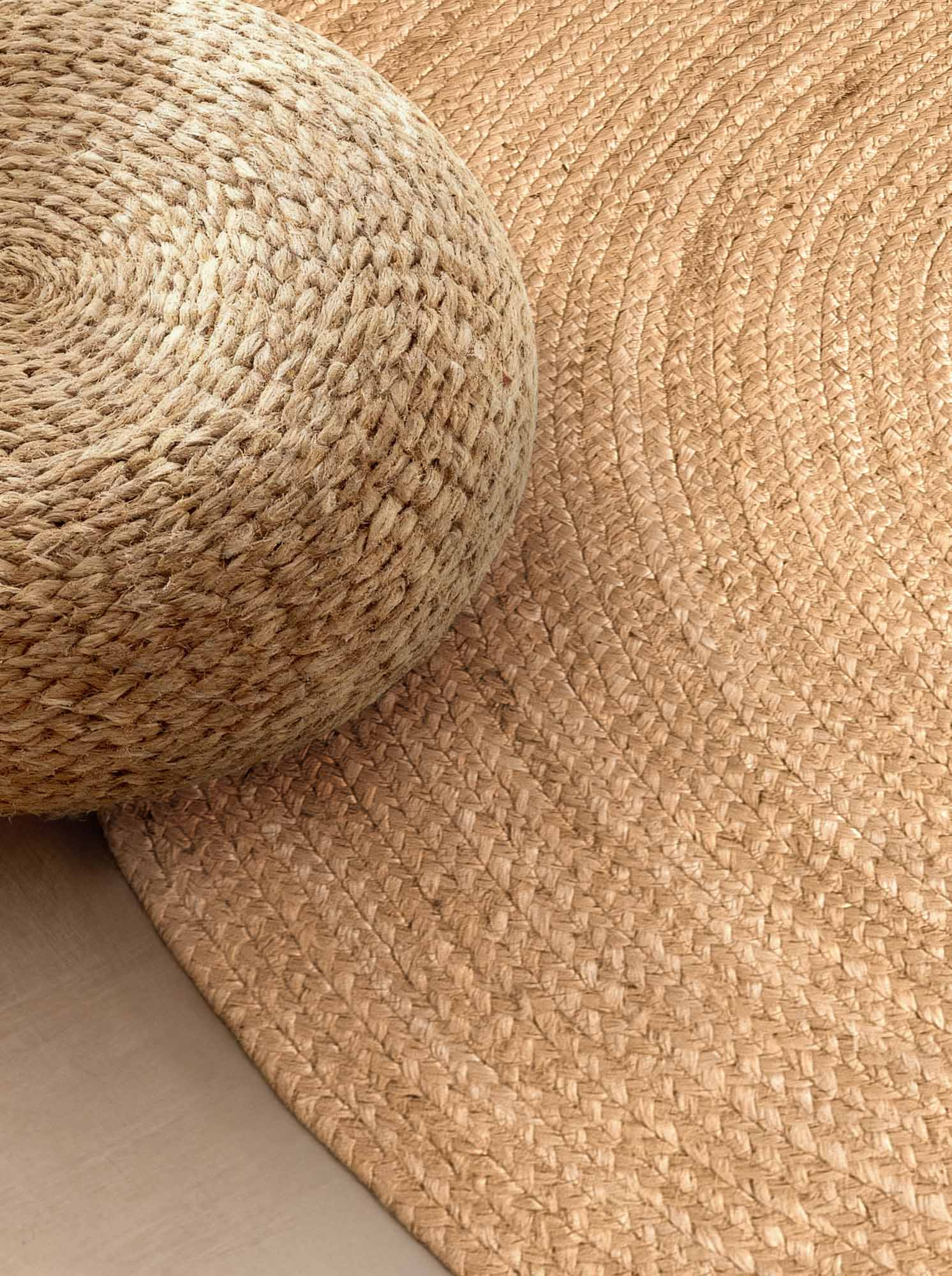 FLÄTAD JUTEMATTA RANGPUR OVAL, NATURLIG-GYLLEN