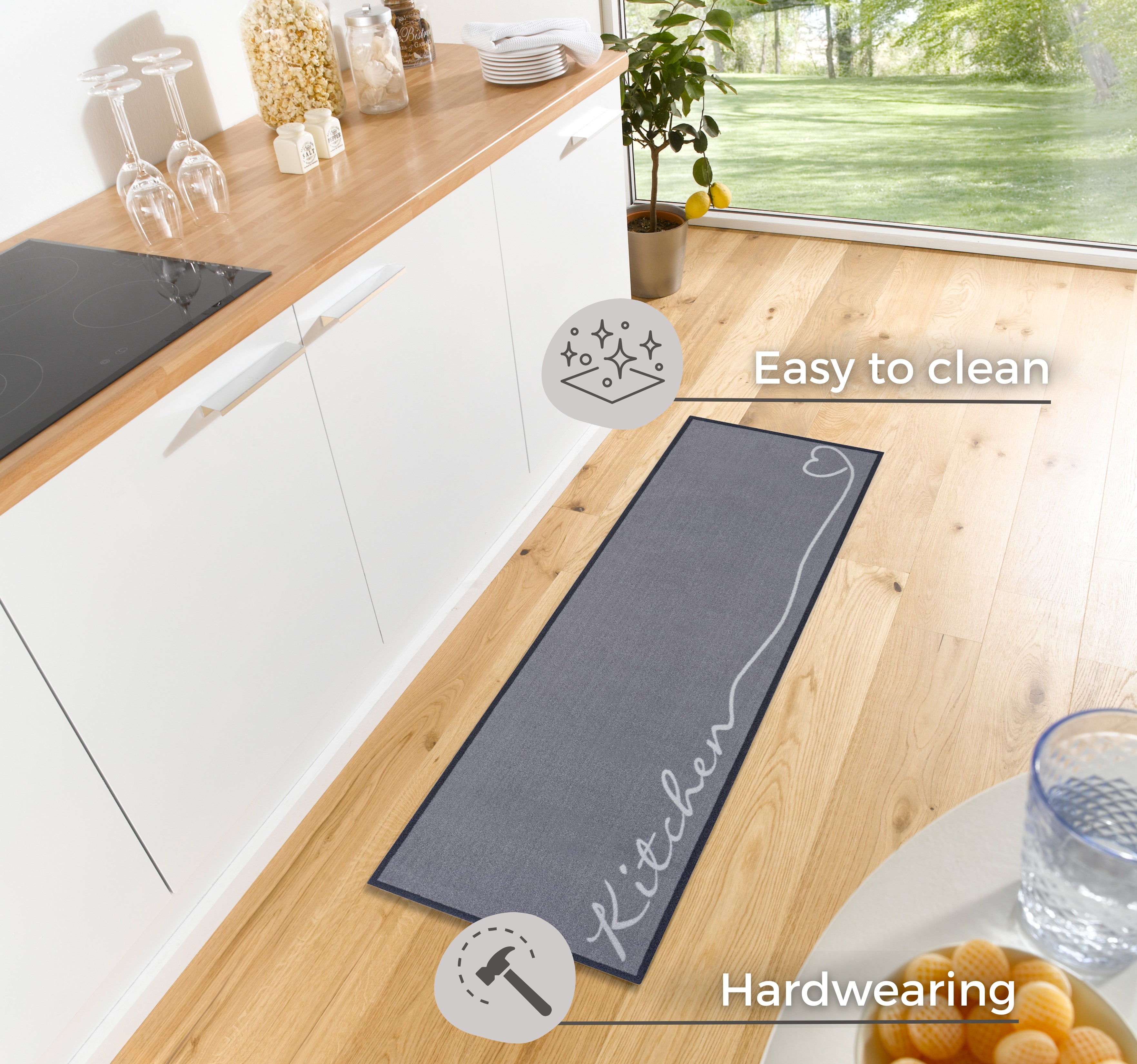 HANSE HOME COOK&amp;CLEAN TVÄTTBART KÖK ROBUST, 105393 GRÅ
