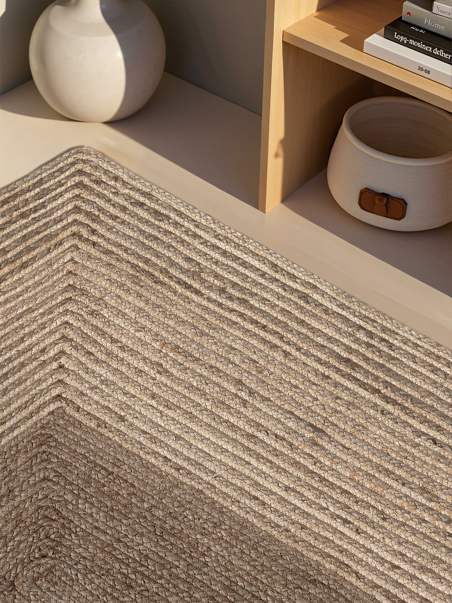 JUNO JUTE-MATTA LINE, NATUR VIT BRUN