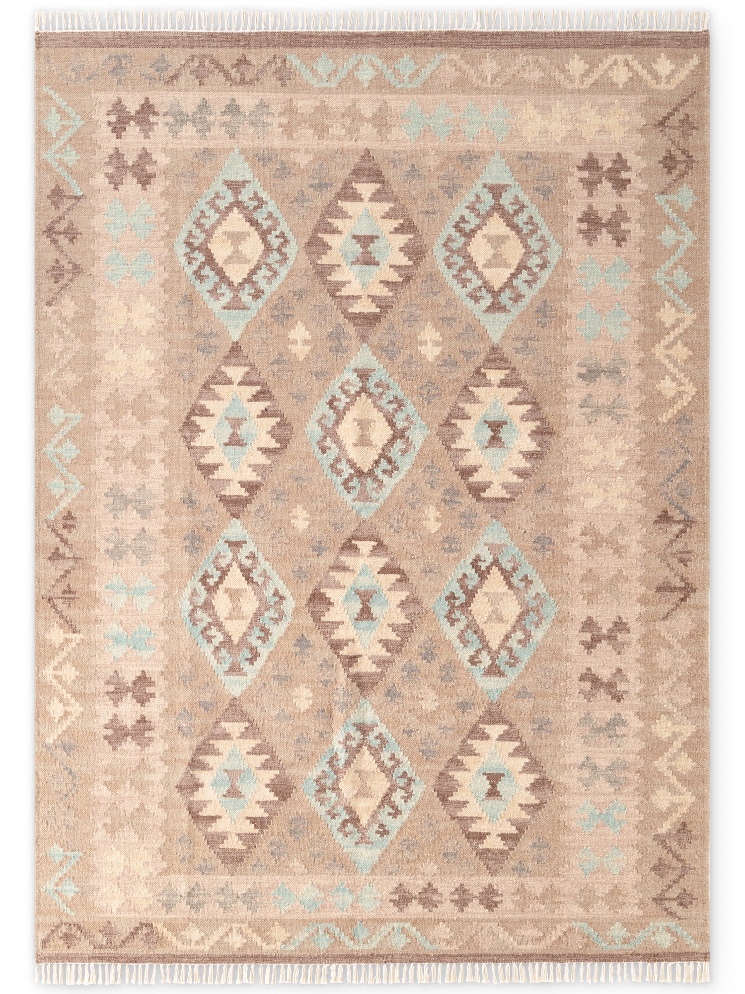 HANSE HOME KAMAL - AFGHAN KELIM MATTA, 106243 LJUSBLÅ