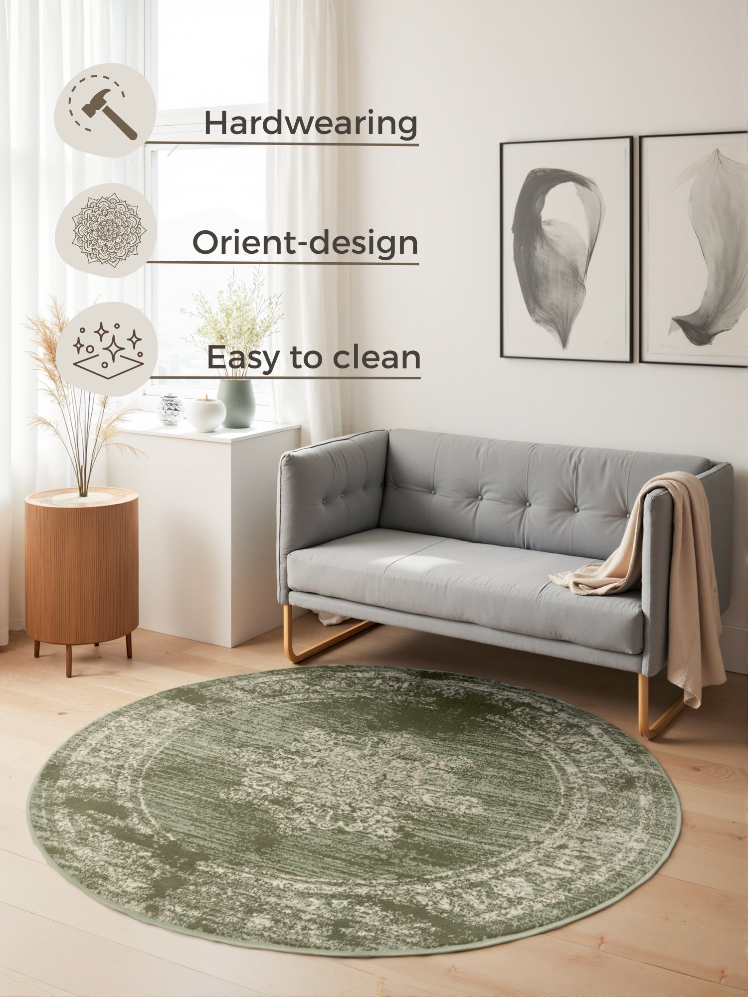 FLORIA RUND MATTA - MINTGRÖN 106255