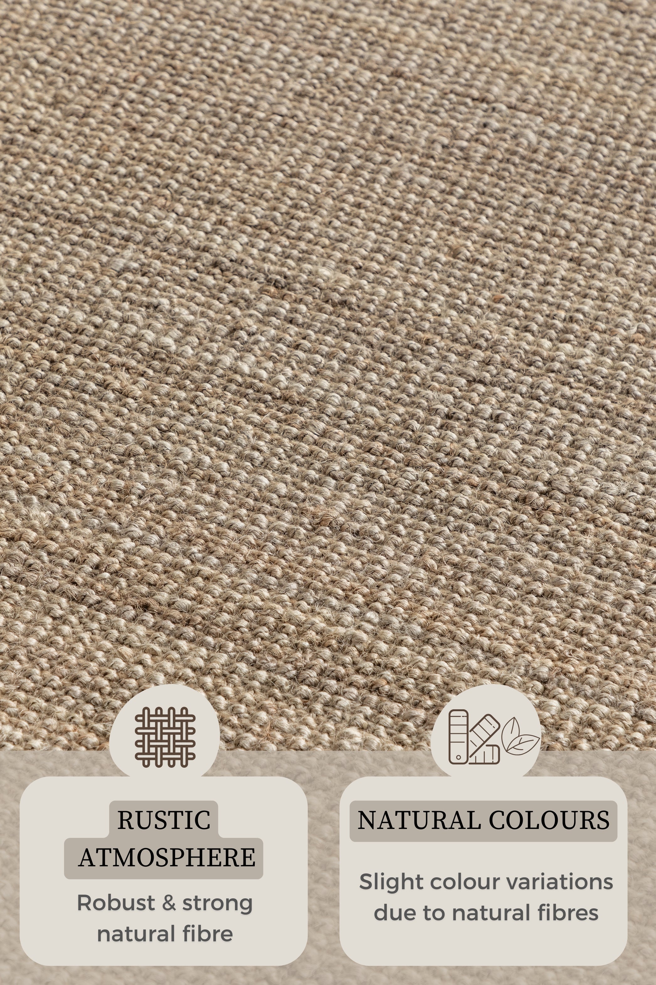 BOUCLE JUTEMATTA, GRÅBRUN - 105975