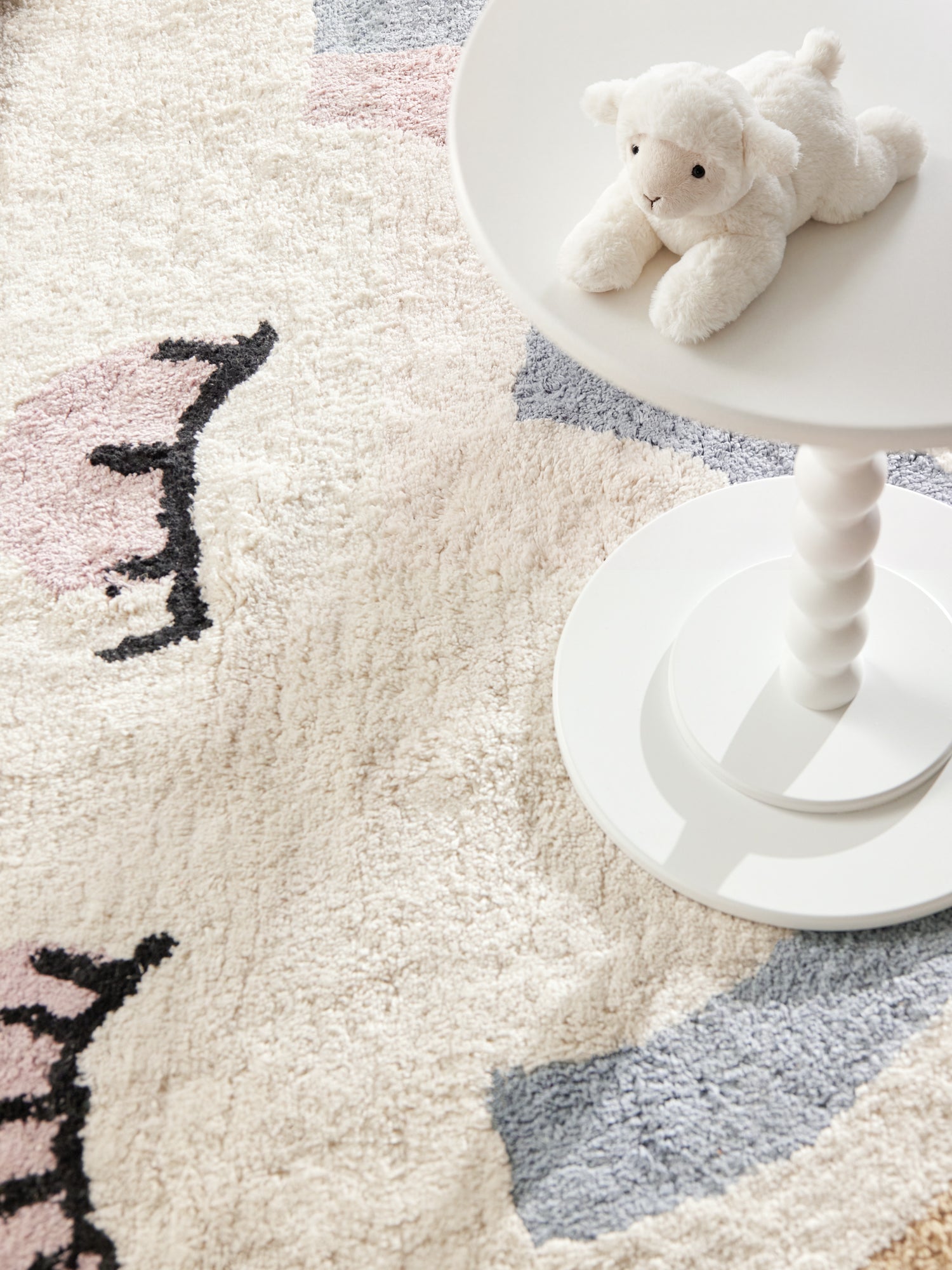 SNUGGLE BØRNETÆPPE, NAPPI CREME MULTI