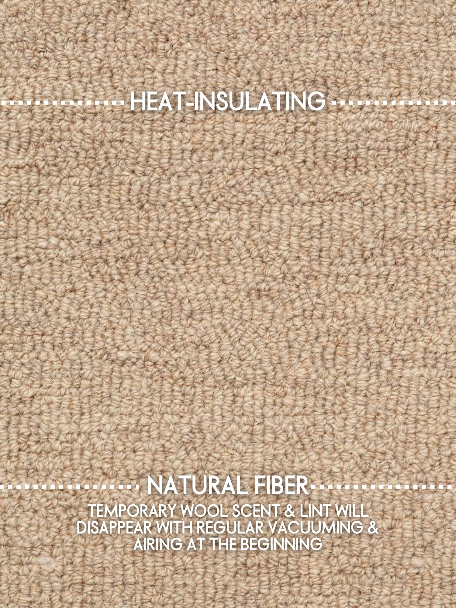 ELLE DECORATION PURISTIC FIN BOUCLE ULLMATTA, KNUTAR NATURLIG BEIGE