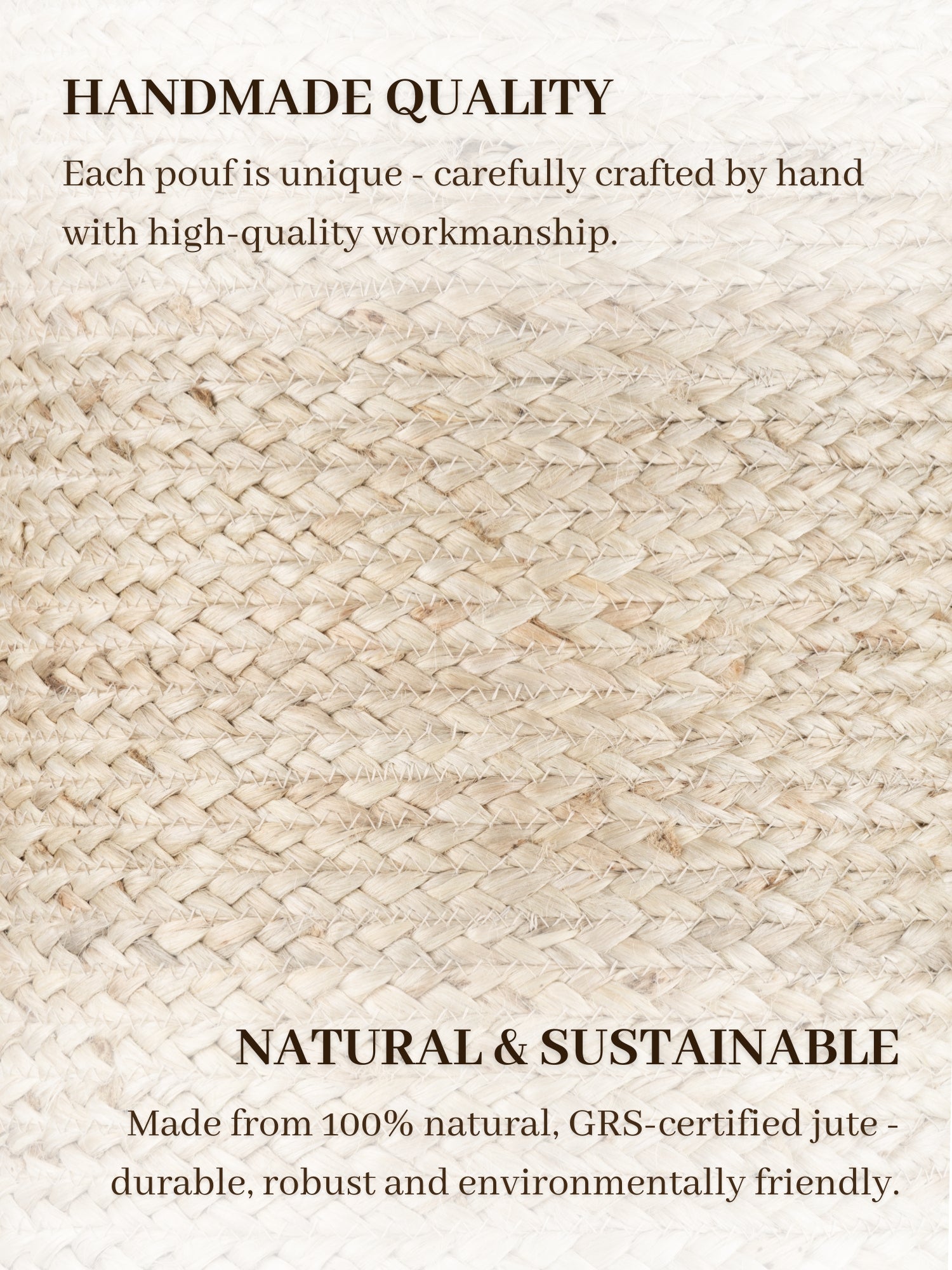 JUTZA JUTE POUF, 106236 NATURLIG Elfenben
