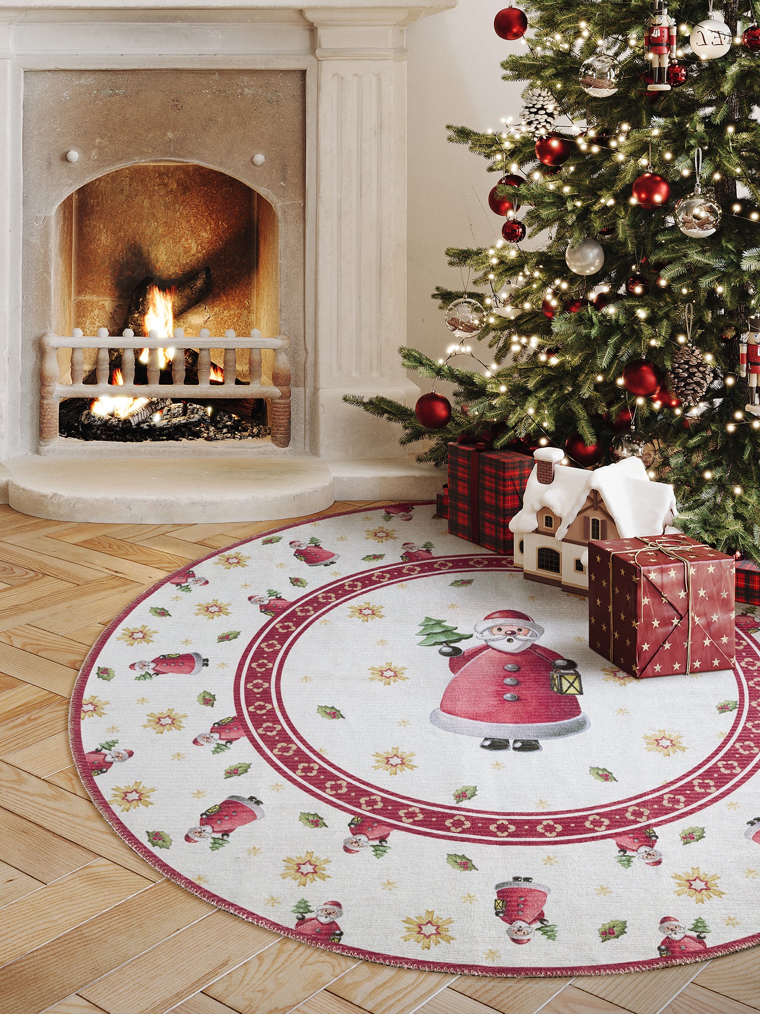 VILLEROY &amp; BOCH TOY'S DELIGHT LIMITED EDITION JULMATTA, JULTOMMEN KRÄMRÖD