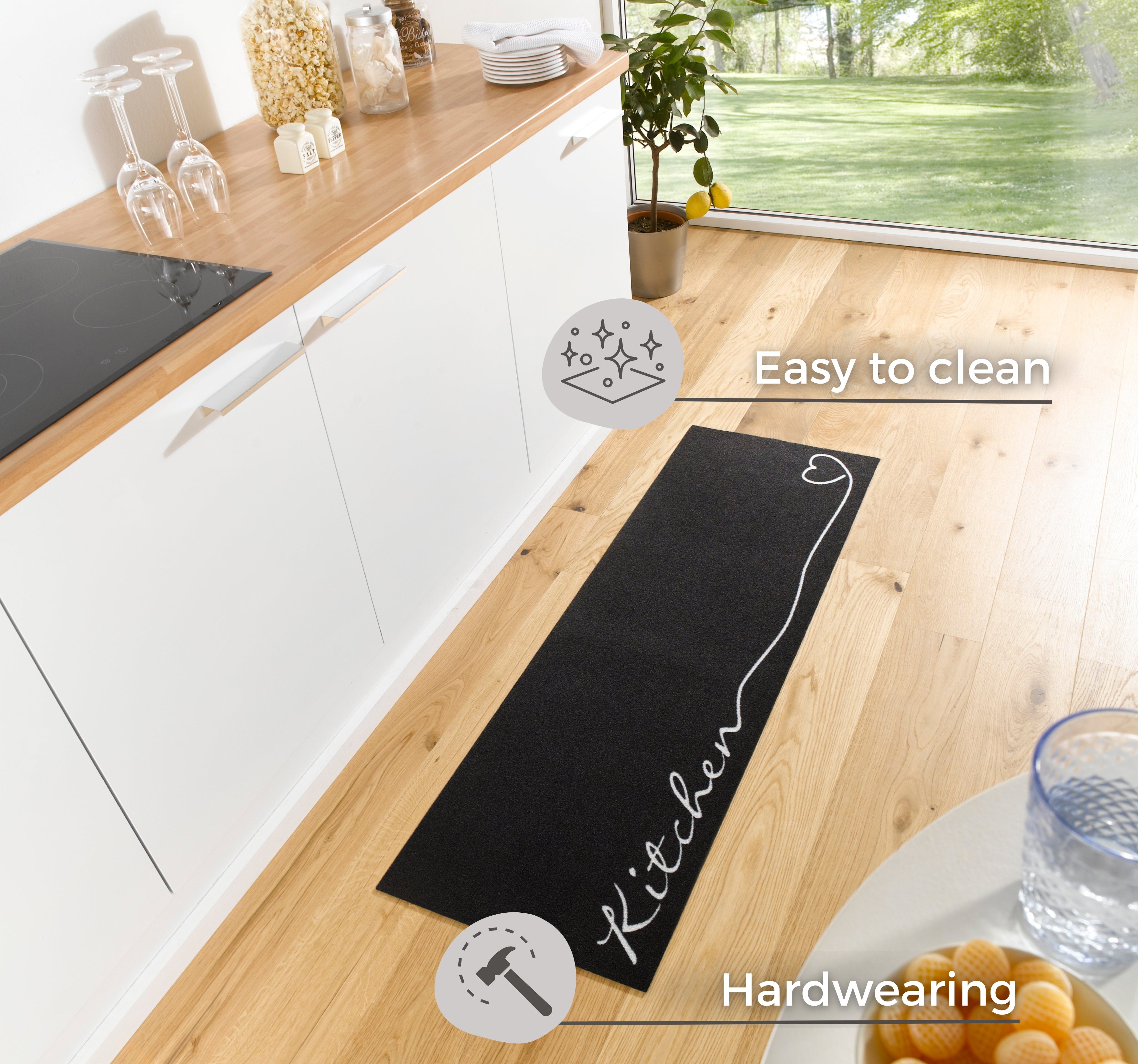 HANSE HOME COOK&amp;CLEAN TVÄTTBART KÖK ROBUST, 102610 SVART-VIT