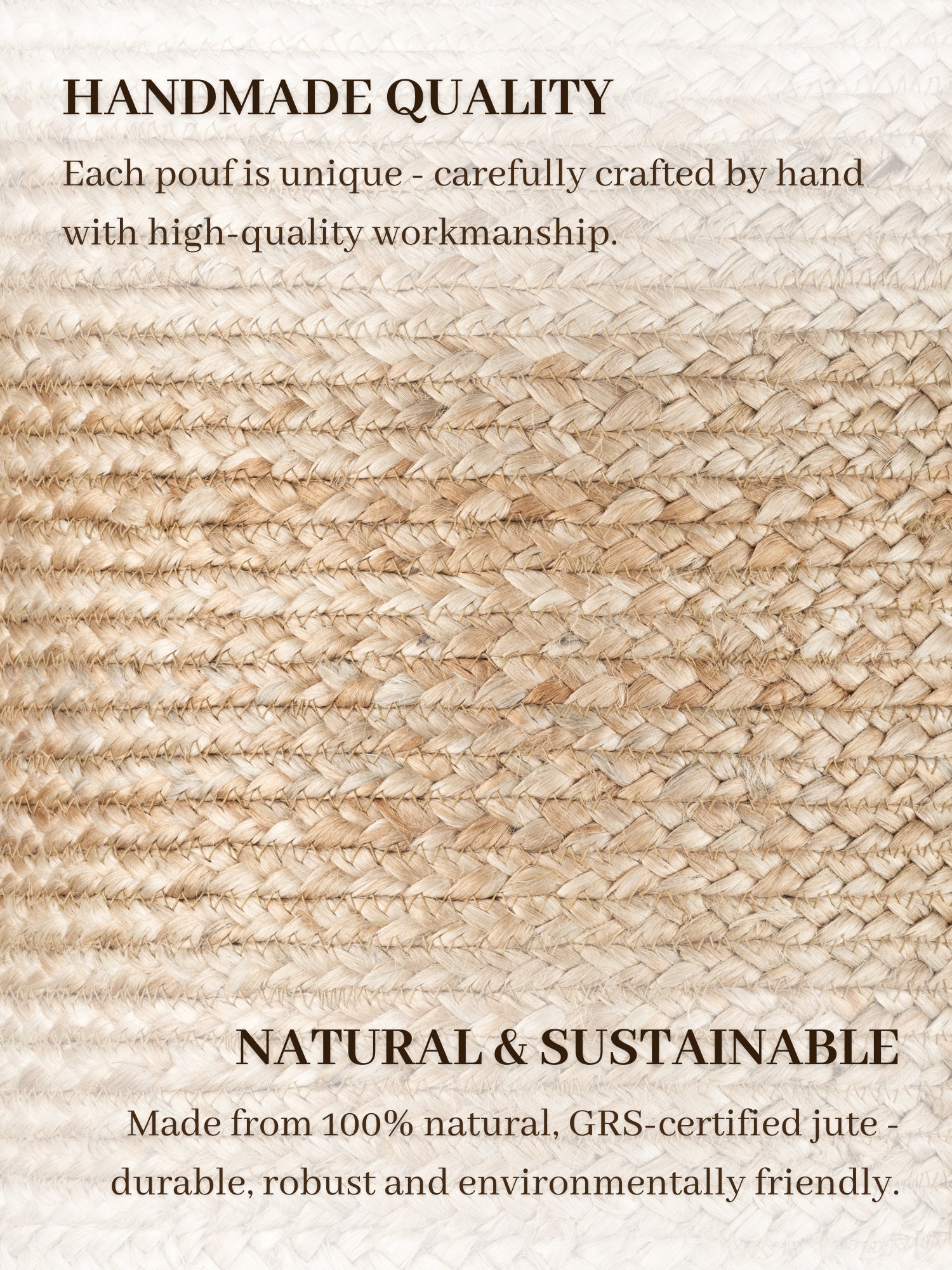 JUTZA JUTE POUF, 106234 NATURLIGT GULD