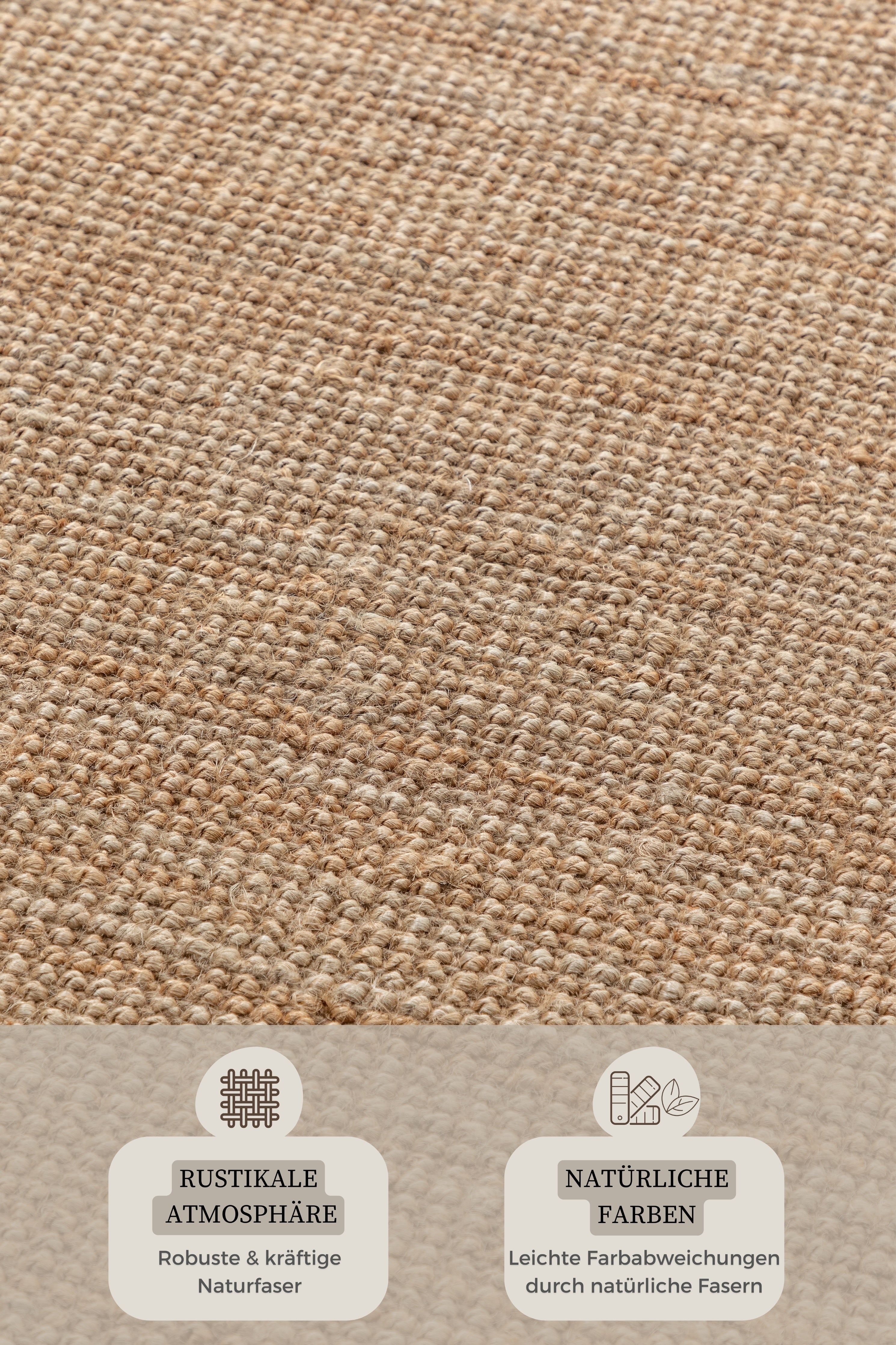 BOUCLE JUTEMATTA, NATURLIG GYLLEN - 105974