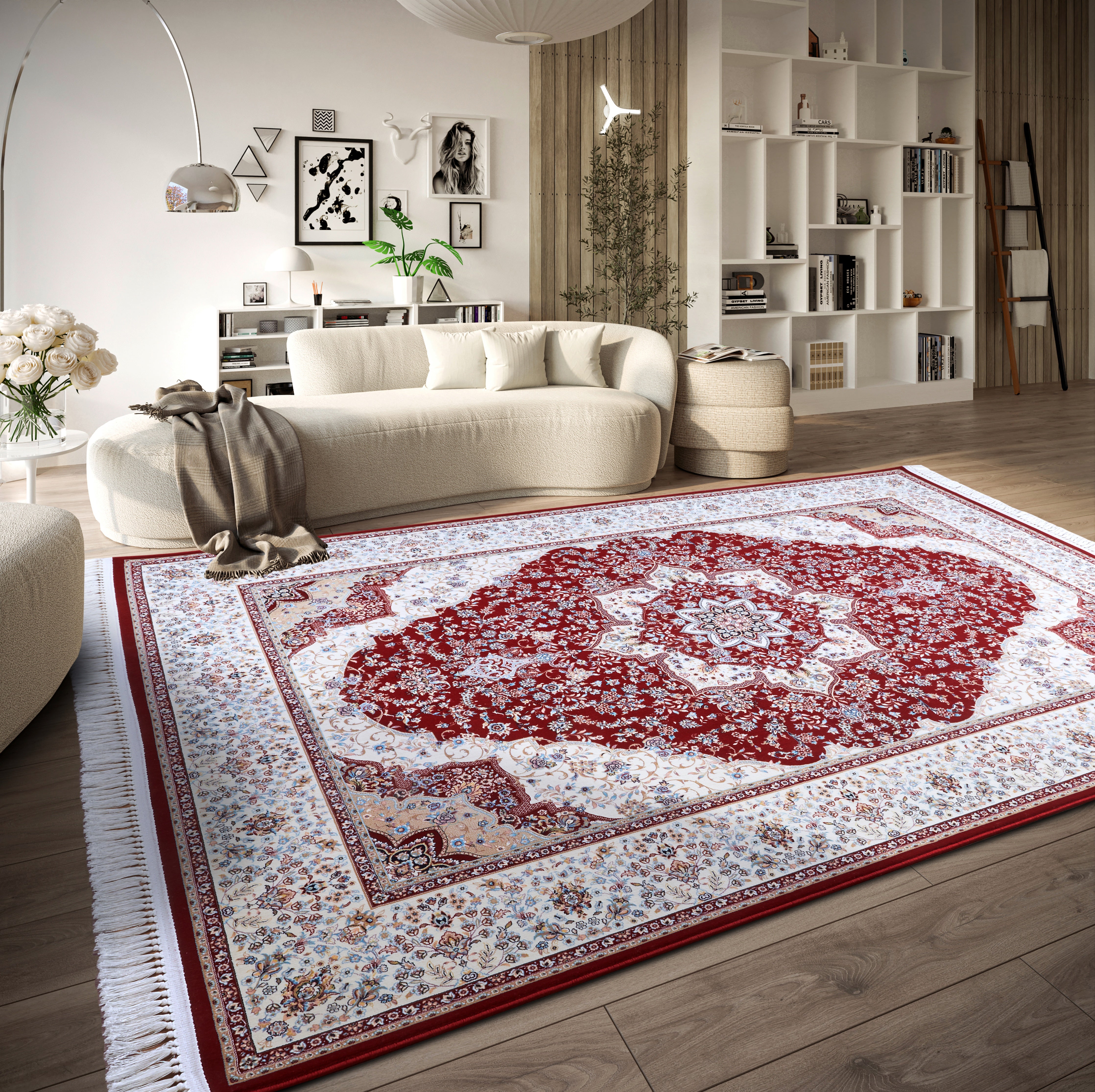 VILLEROY &amp; BOCH 106126 ORIENTALSK MATTA, ETIENNE RÖD-KRÄMFÄRGAD