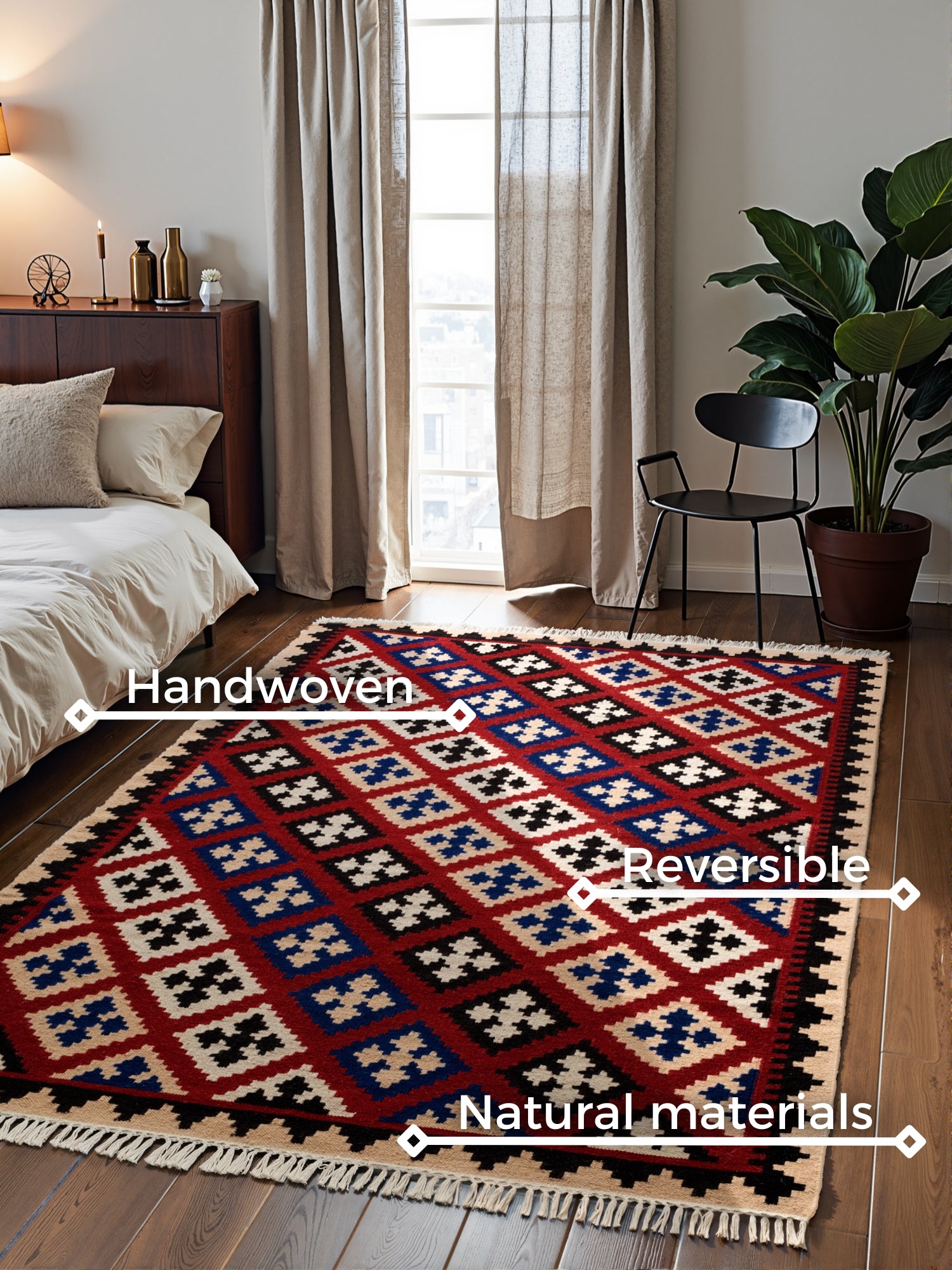 HANSE HOME KAMAL - AFGHAN KELIM MATTA, 106241 CREAM-MULTI