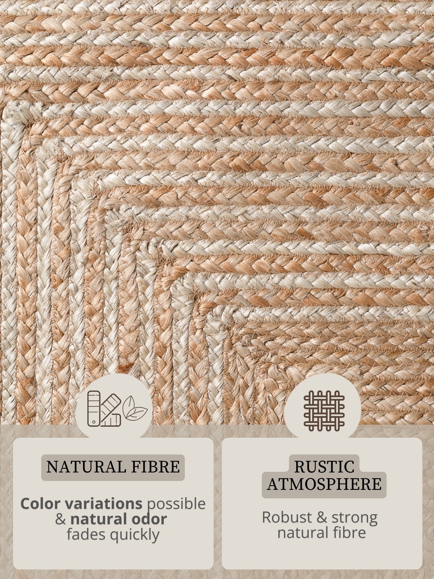 JUNO JUTE-MATTA LINE, NATUR VIT GULD