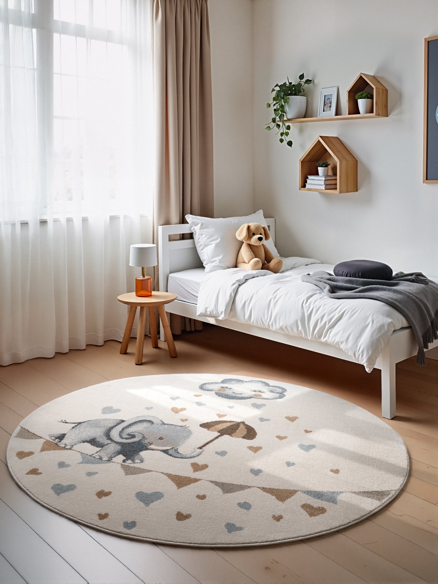 VILLEROY &amp; BOCH BOHO KIDS RUND BARNFILT - ELEPHANT RAIN, CREAM MULTI 106303
