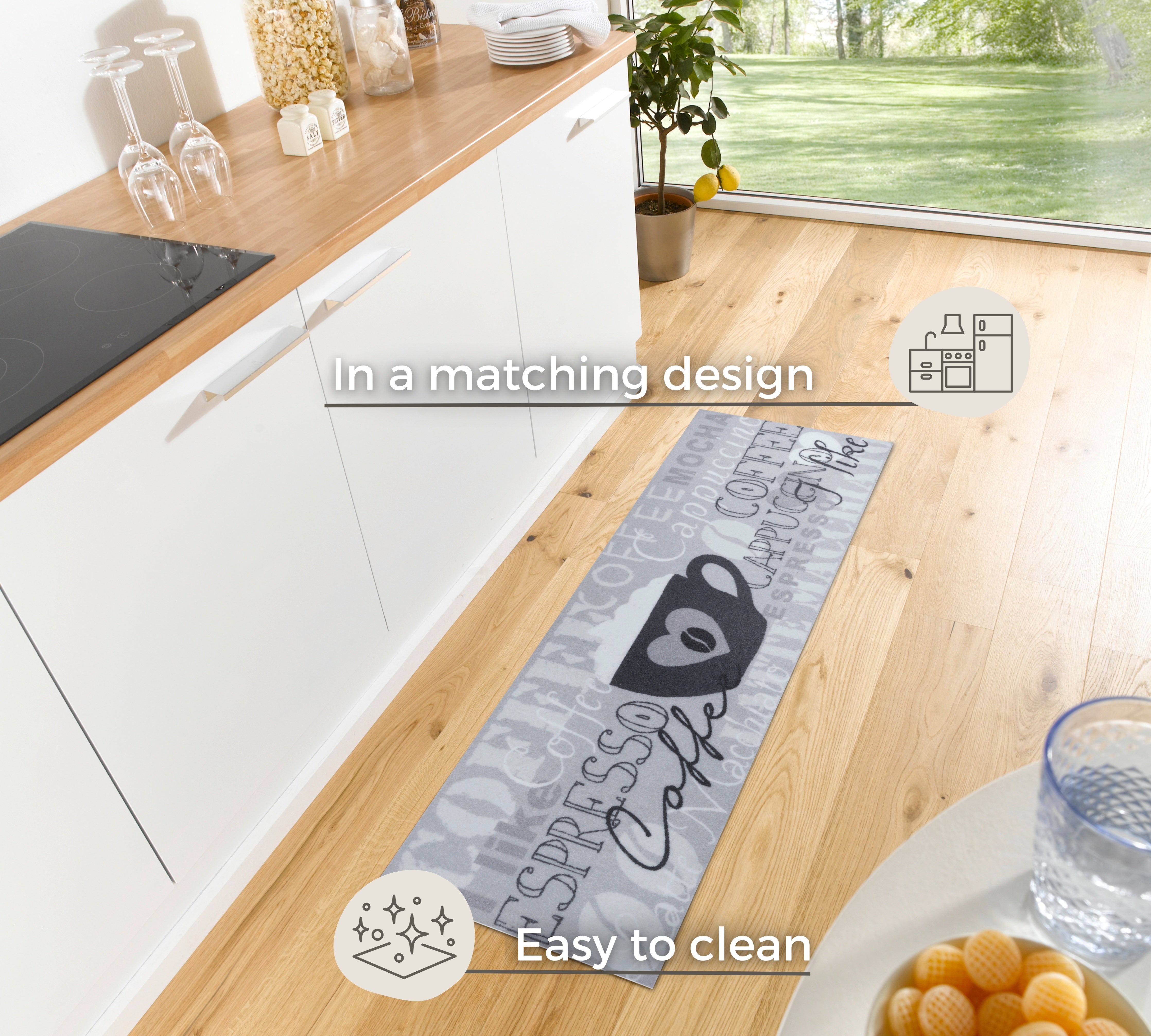 HANSE HOME COOK&amp;CLEAN ESPRESSO KÖKSMATTOR 105729, STORLEK 50x150 CM