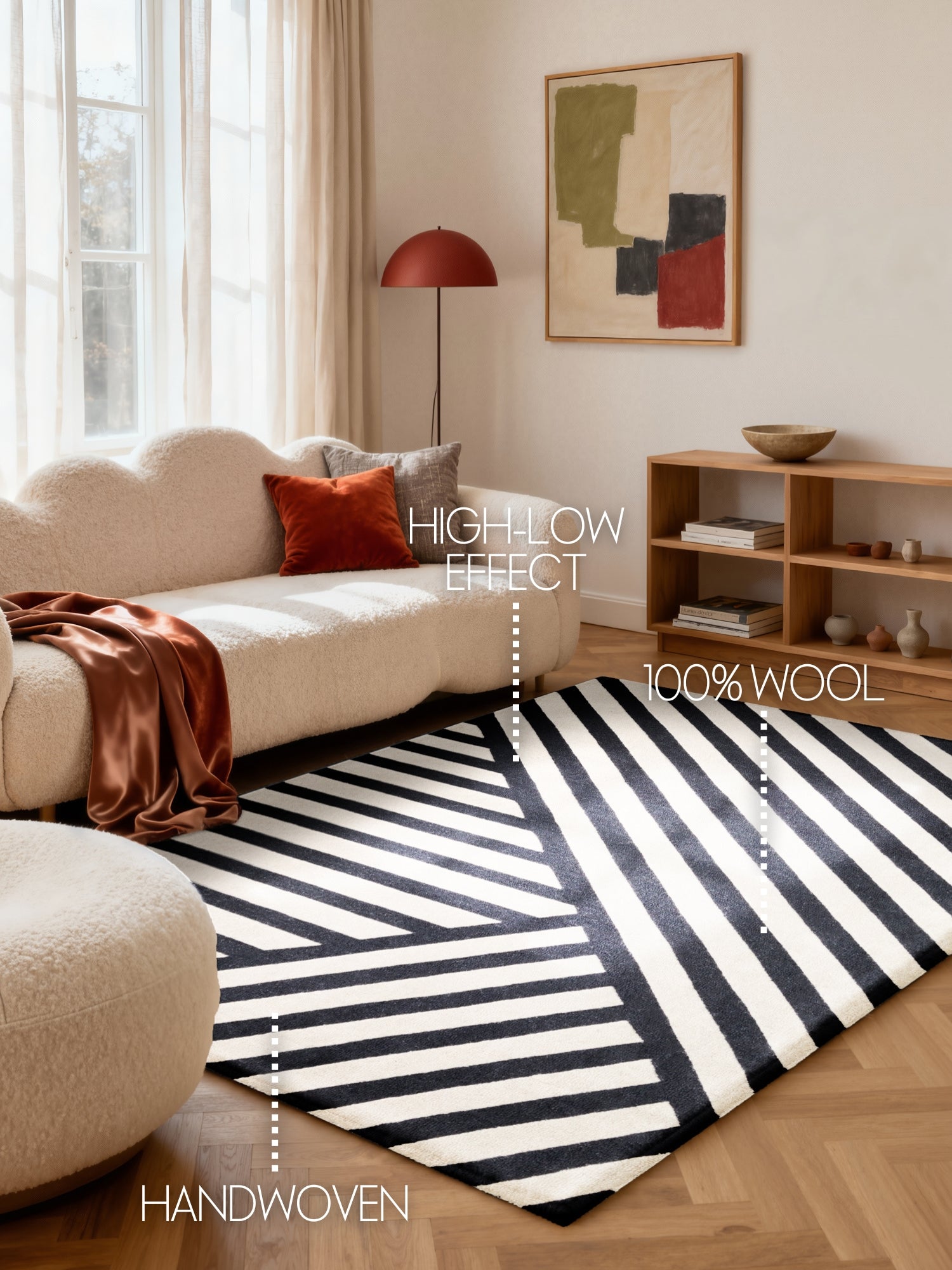 ELLE DECORATION STRYVE ULLMATTA NOIR, SVARTVIT