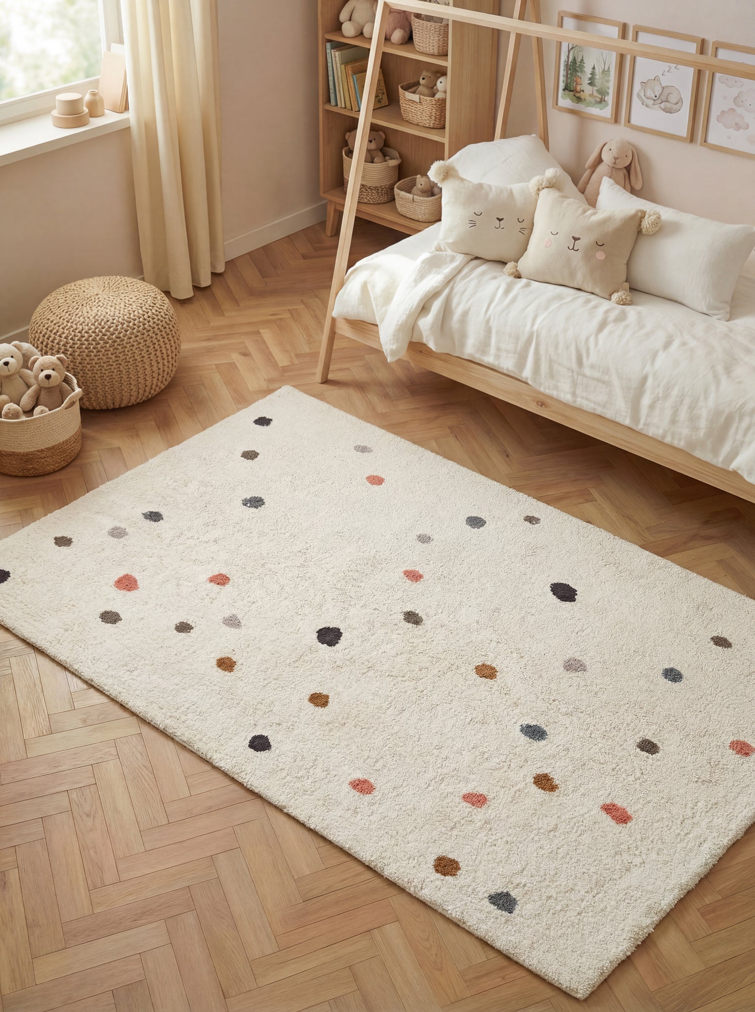 SNUGGLE BØRNETÆPPE, PIPPO CREME MULTI