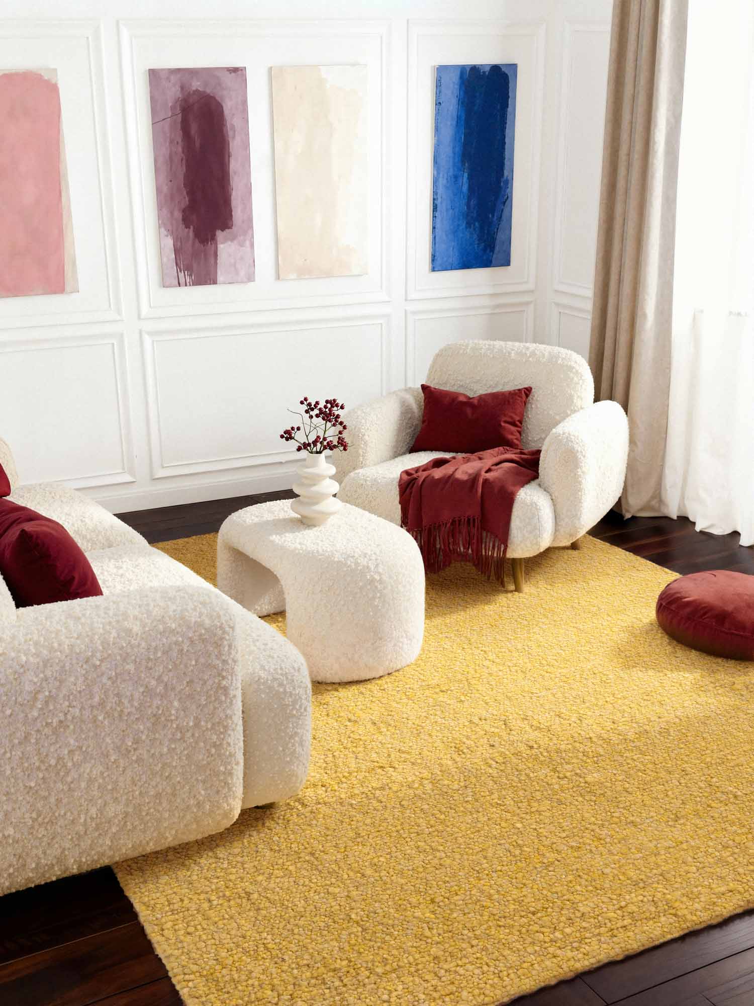 TED BAKER NOTTING HILL MJUK BOUCLE KORTLUGGIG MATTA, PORTOBELLO GUL