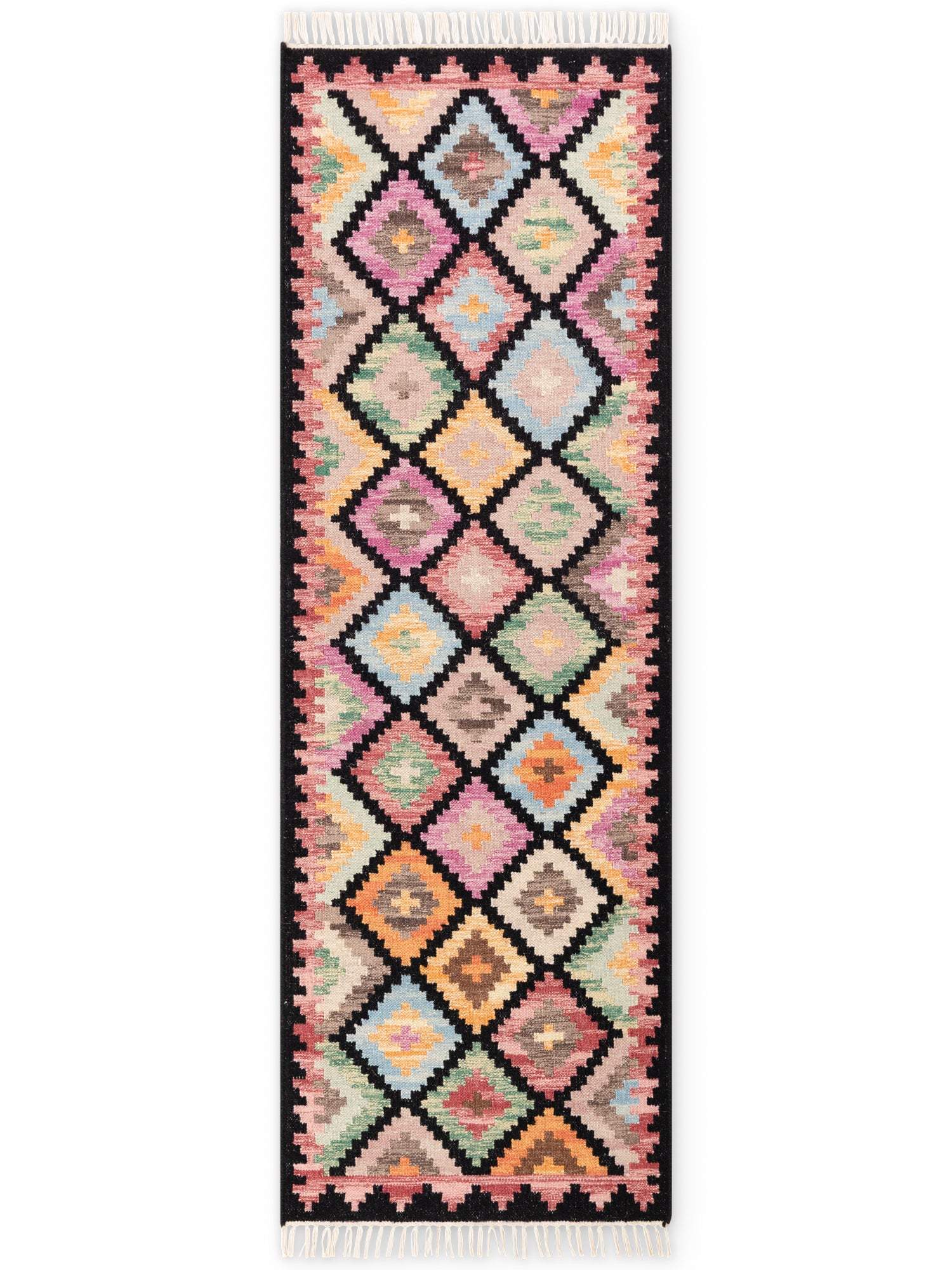 HANSE HOME KAMAL - AFGHAN KELIM MATTA, 106239 BLACK-MULTI