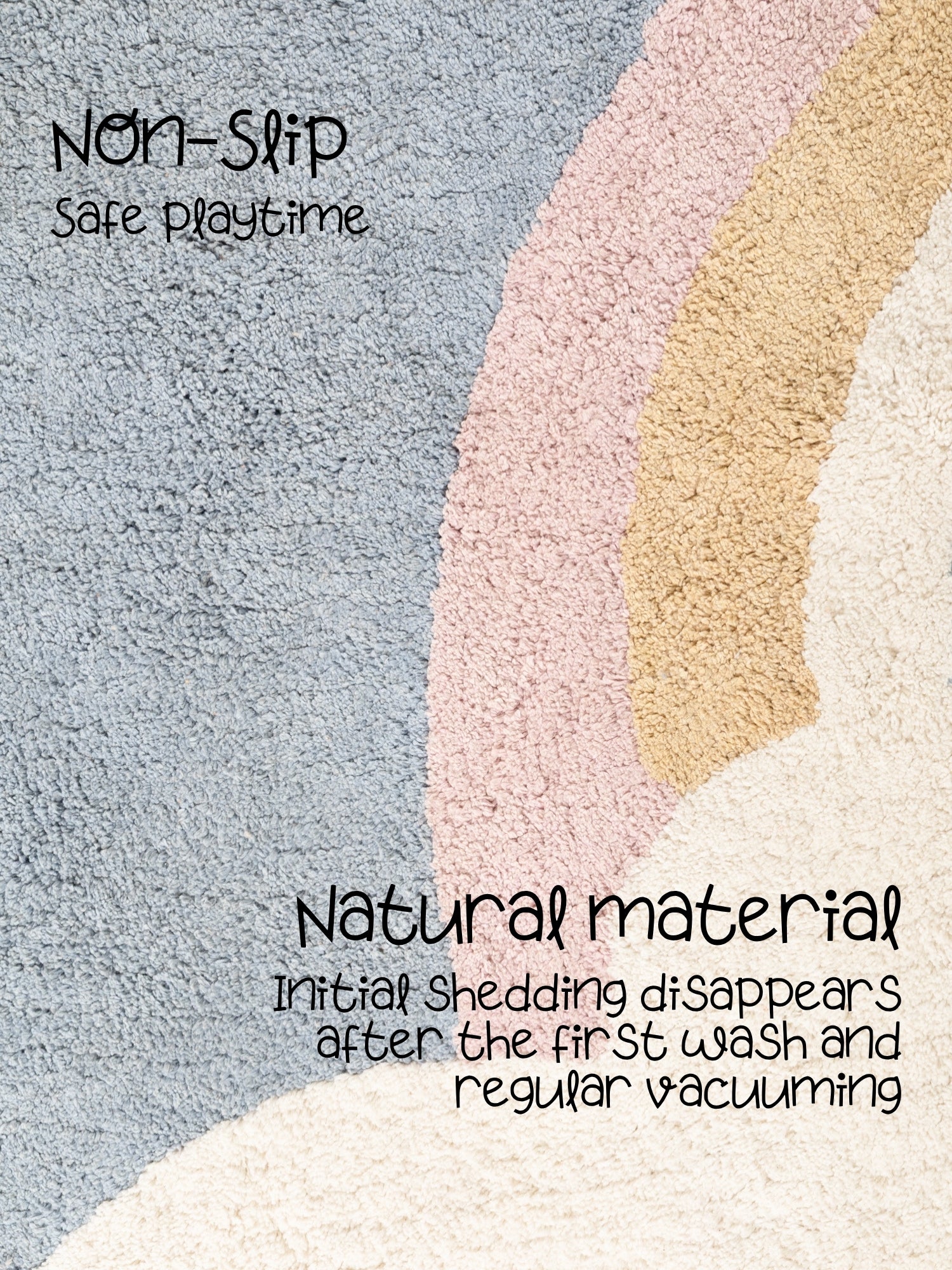 SNUGGLE BØRNETÆPPE, NAPPI CREME MULTI