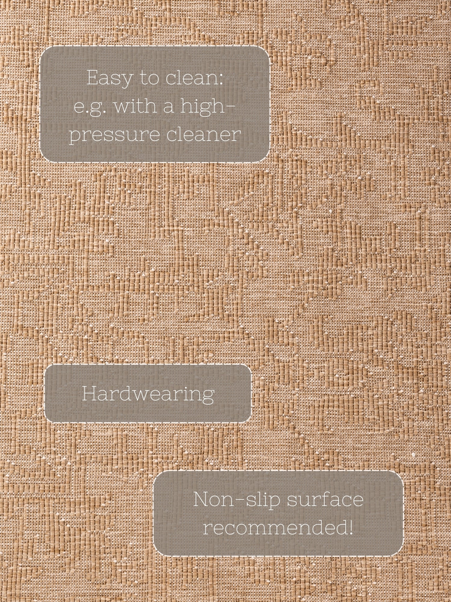 HANSE HOME DUORO - VÄNDBAR UTOMHUSMATTA, JUTE-VIT 106250