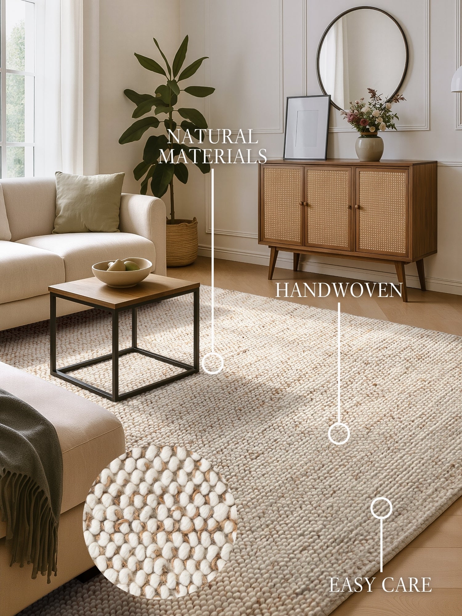 VILLEROY &amp; BOCH 1770 ULL &amp; JUTEMATTA PEA'S NATURLIG KRÄM BEIGE