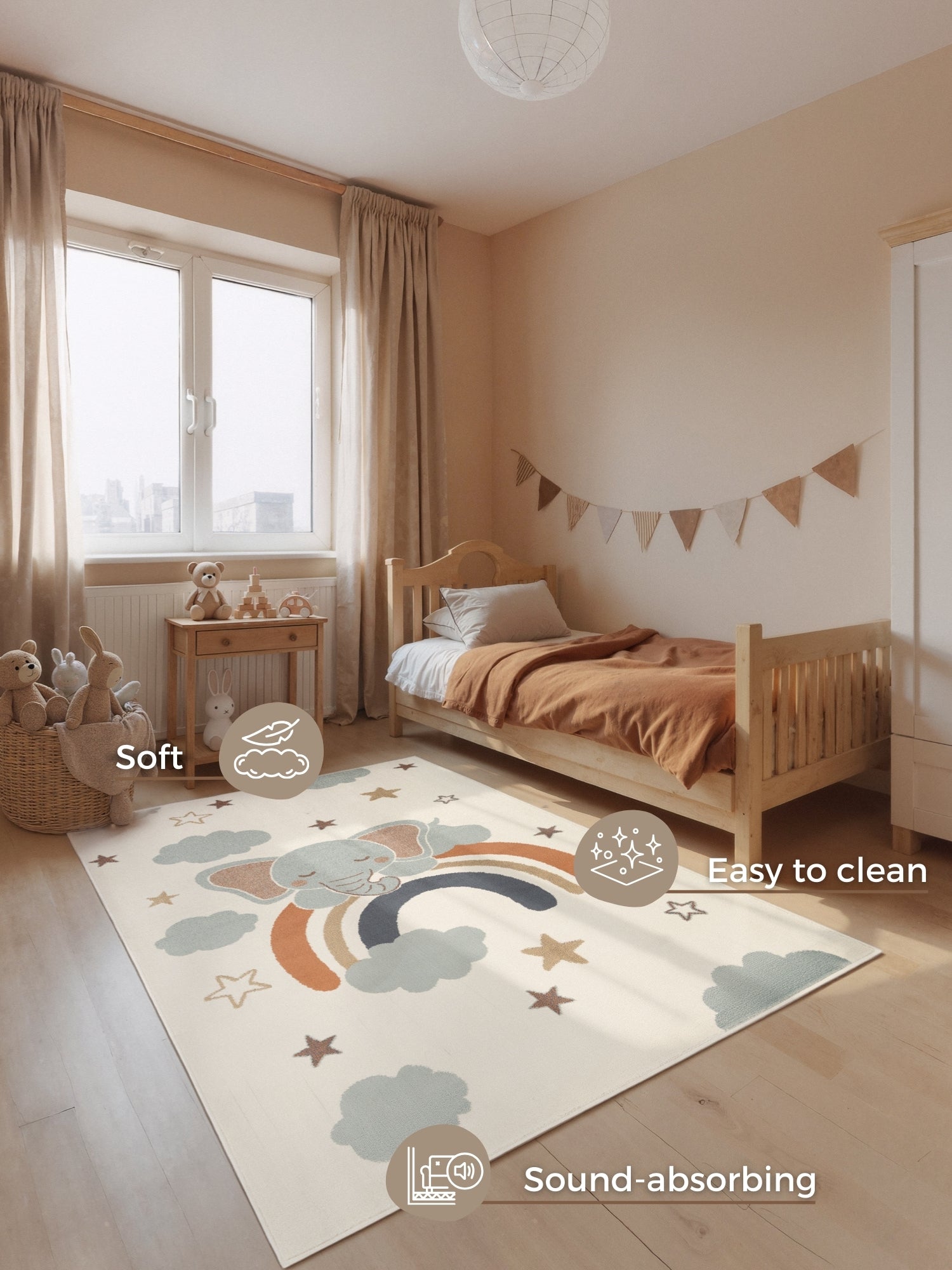 SAGOFILT FÖR BARN DREAMY JUMBO, CRÈME MULTI