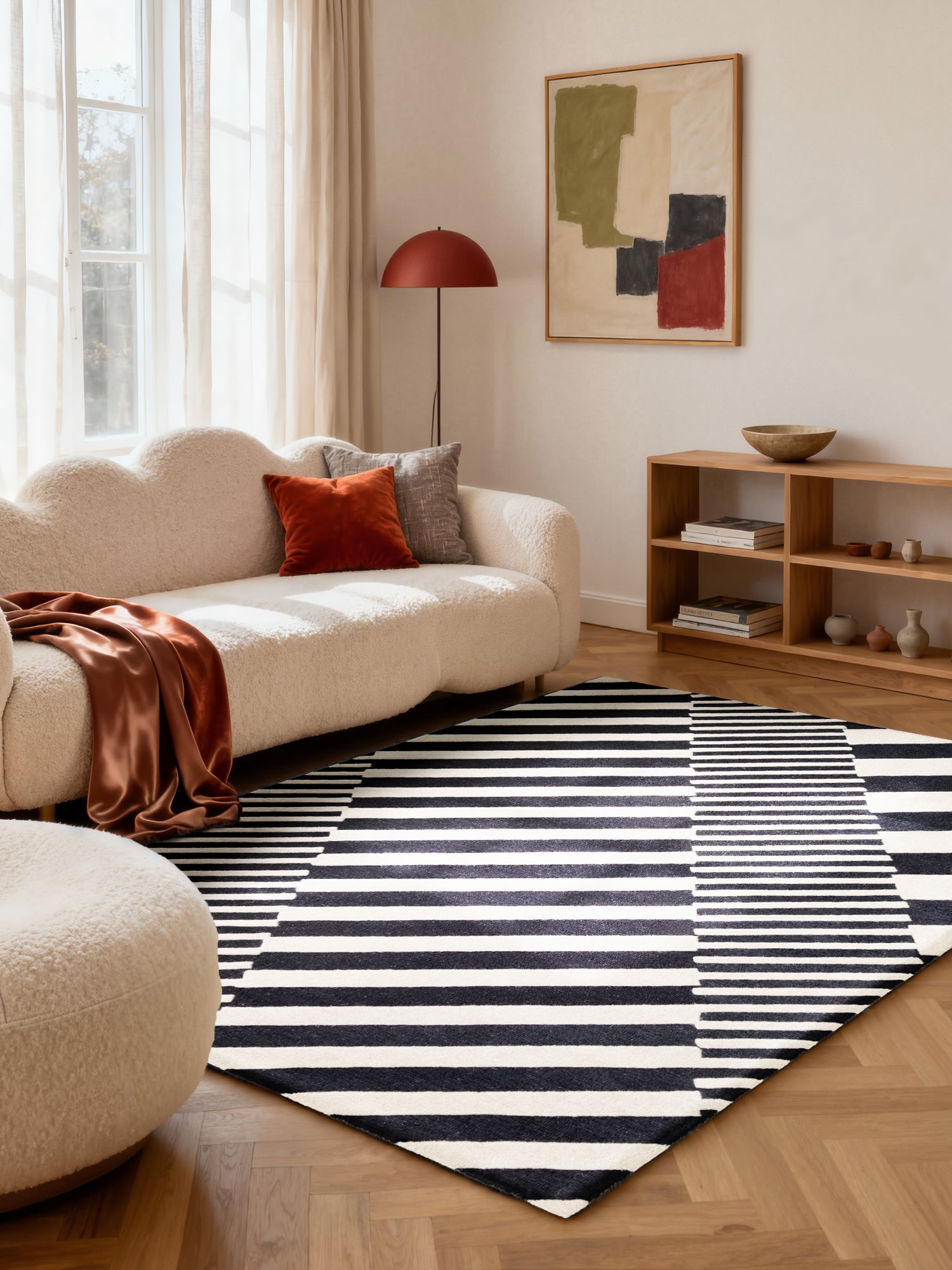 ELLE DECORATION STRYVE ULLMATTA FLUX, SVART-VIT