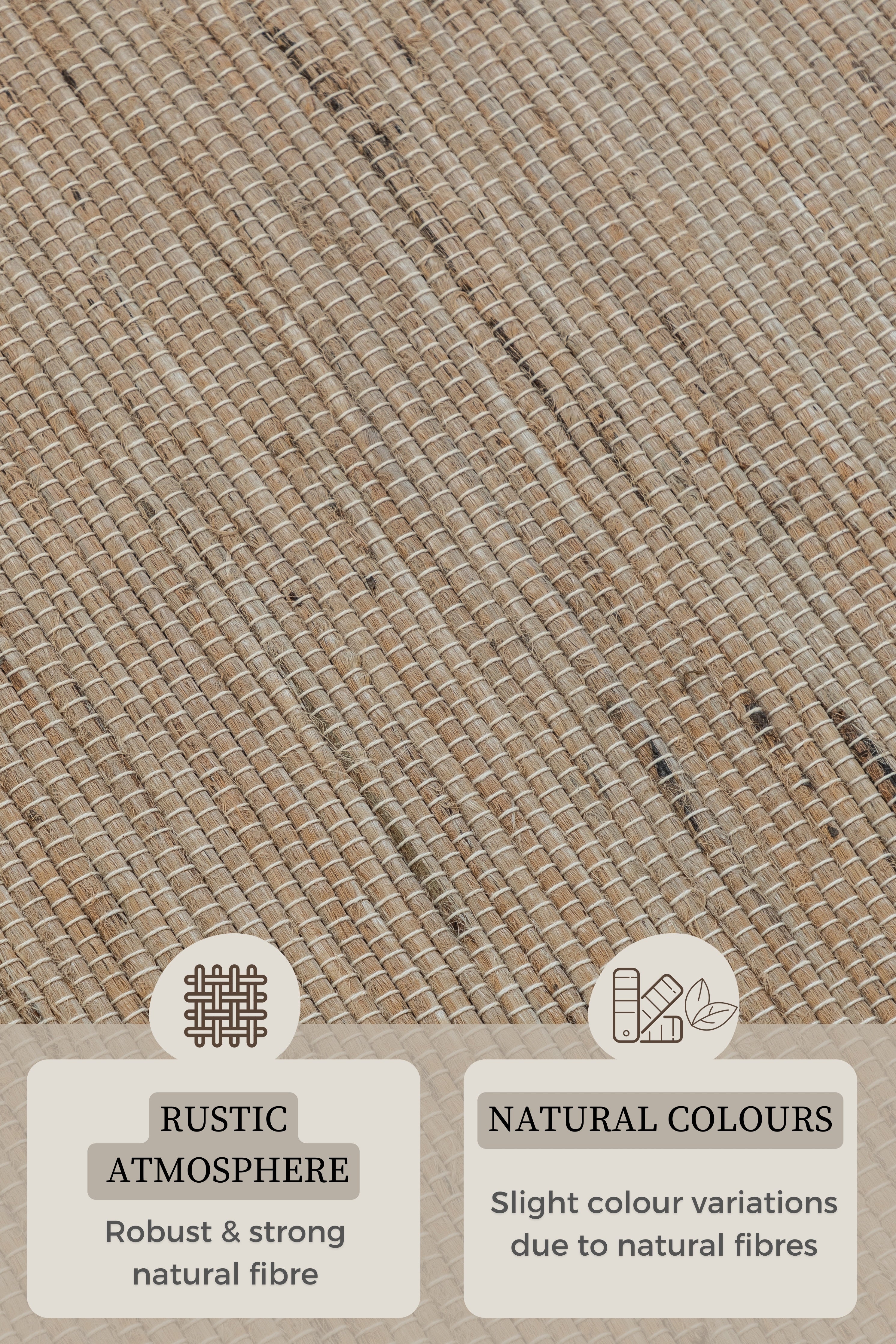 HANDVÄVLAD JUTEMATTA, BEIGE - 105961