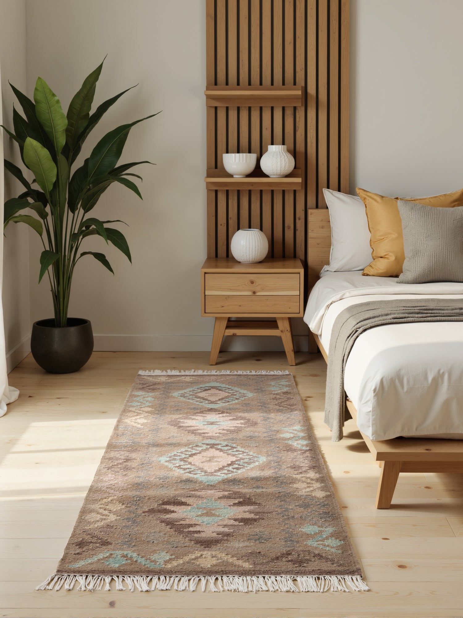 HANSE HOME KAMAL - AFGHAN KELIM MATTA, 106243 LJUSBLÅ
