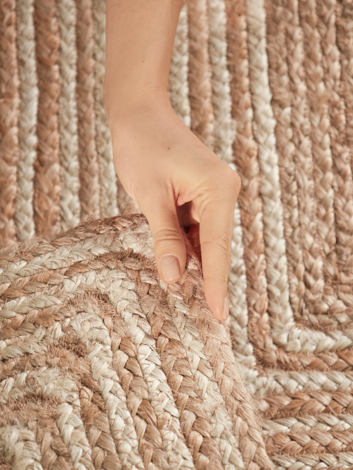 JUNO JUTE-MATTA LINE, NATUR VIT GULD