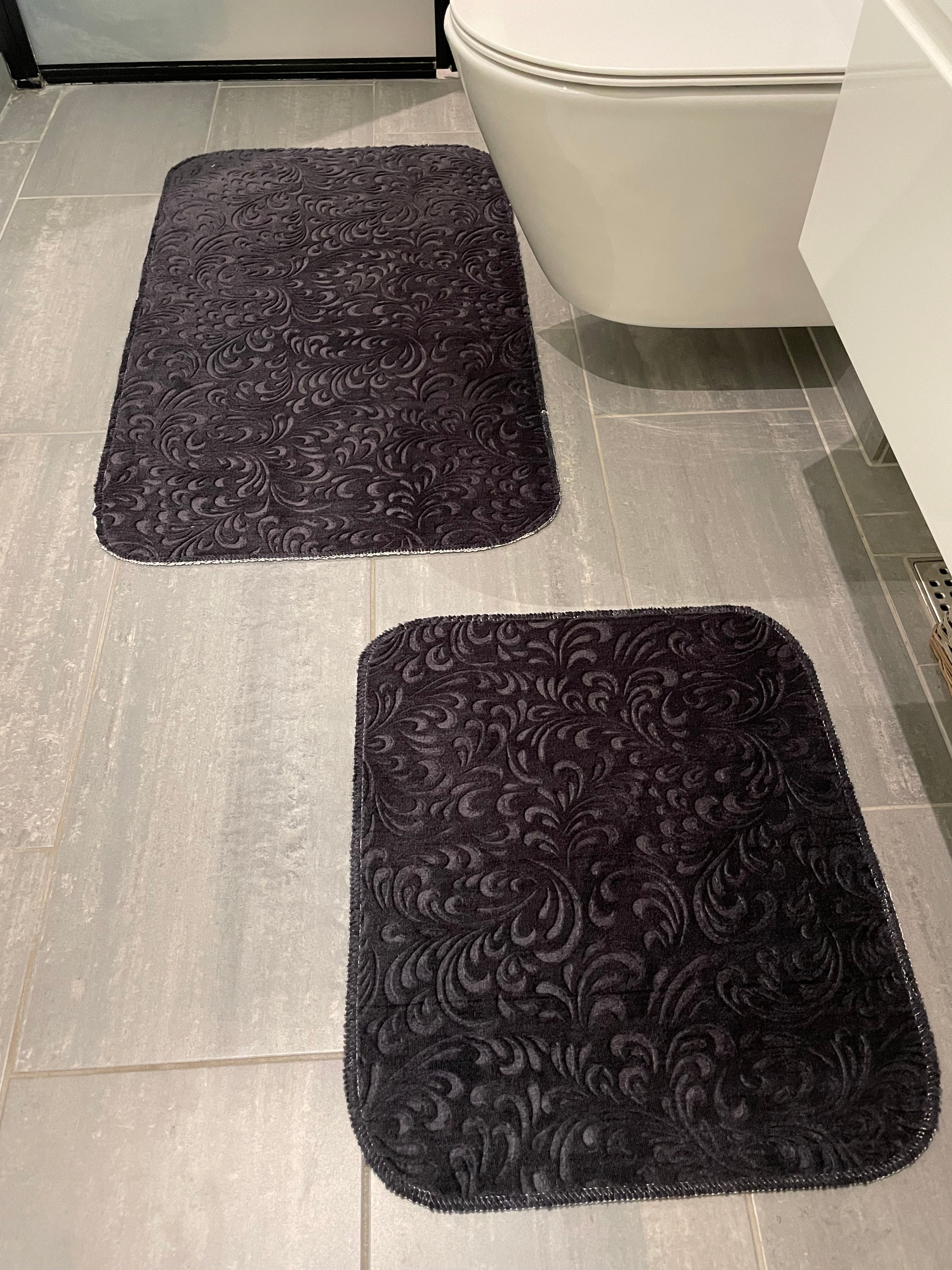 Badrumsmatta set 2 delar/set ALMINA 0961 ANTRACIT