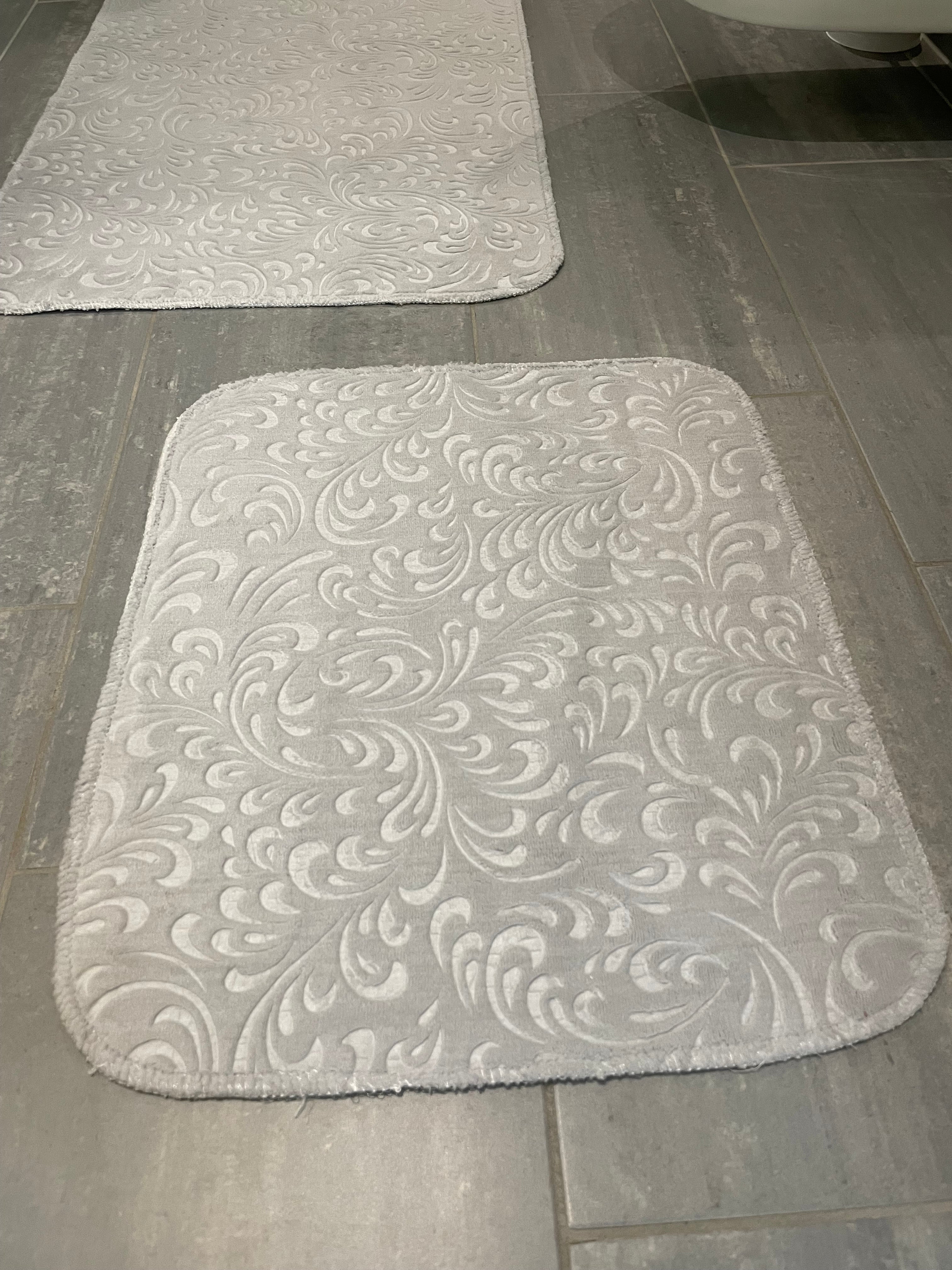 Badrumsmatta set 2 delar/set ALMINA 0961 SILVER